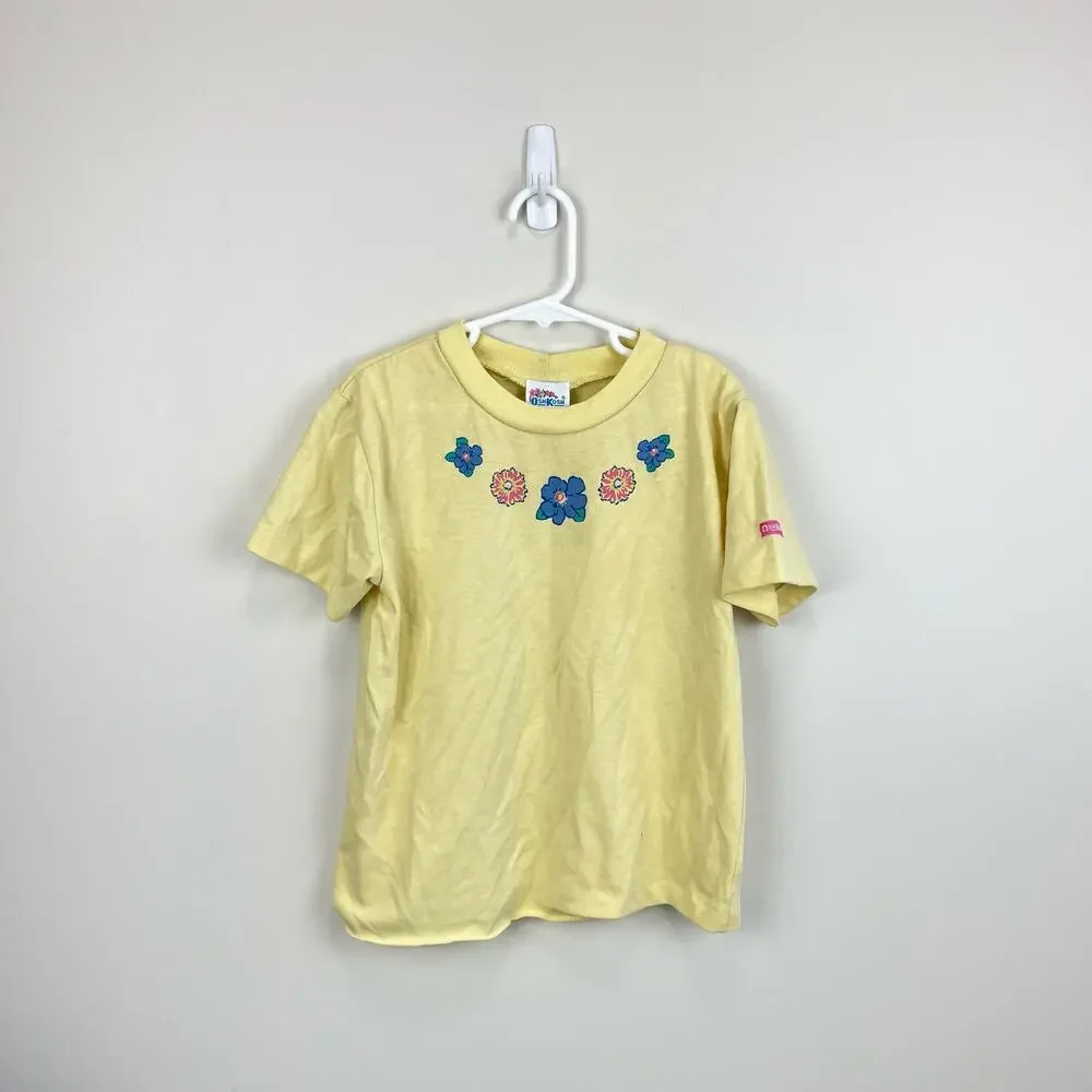 Vintage OshKosh B'gosh Yellow Flower Tee 6 USA